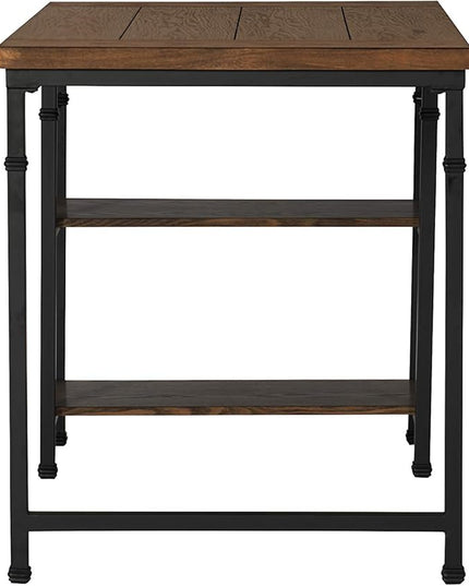 Linon Rhett Two Shelf Desk, Black - LeafyLoom