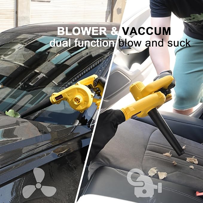 Cordless Blower for DEWALT 20V Max Battery, 3-in-1 Handle Small Blower & Vacuum & Inflatable Compatible with DEWALT Battery by MKMKYEE (Battery Not Included) - LeafyLoom