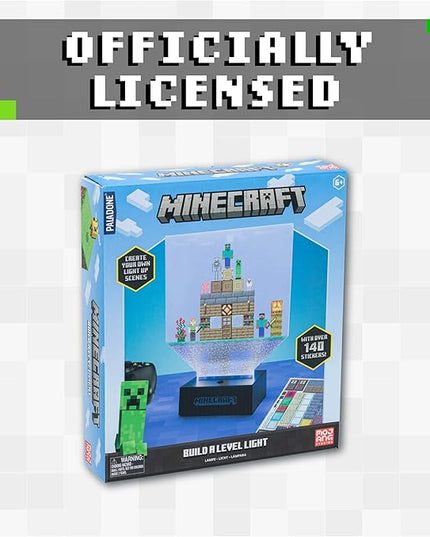 Paladone Minecraft Build a Level Light, Customizable Desk Lamp with Over 140, Stickers - LeafyLoom
