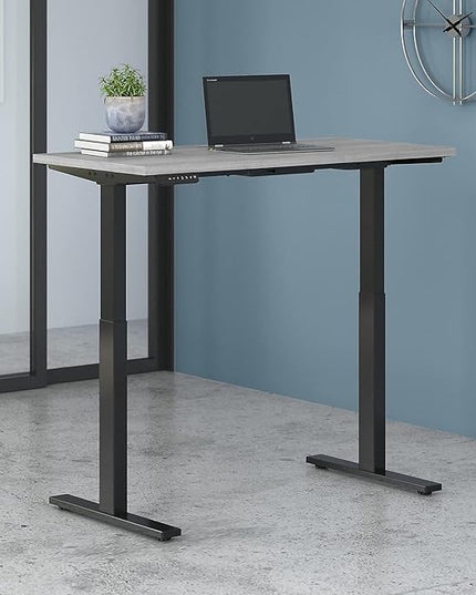 Bush Business Furniture Move 60 Electric Ergonomic Sit-Stand Computer Table for Home and Professional Office, 48W x 24D, Platinum Gray - LeafyLoom