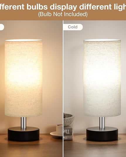 Small Table Lamp for Bedroom - Bedside Lamps for Night Stands, Minimalist Nightstand Light Lamp, Desk Lamps for Reading Room, Kids Room, Living Room, Office, Dorm - LeafyLoom