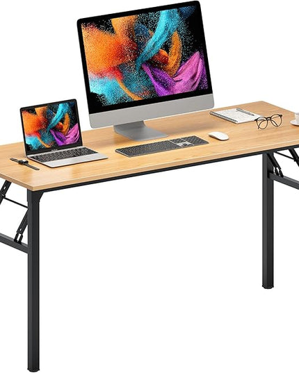 Need Home Office Desk - Large Computer Desk Sturdy Table Foldable Desk Gaming Computer Table No Assembly Required AC5BB 60 inch - LeafyLoom