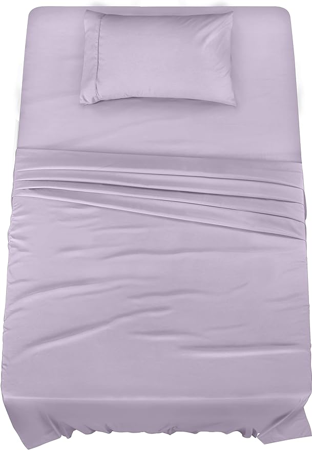 Utopia Bedding Twin Bed Sheets Set - 3 Piece Bedding - Brushed Microfiber - Shrinkage and Fade Resistant - Easy Care (Twin, Lavender) - LeafyLoom