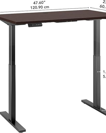 Bush Business Furniture Move 60 Electric Ergonomic Sit-Stand Computer Table for Home and Professional Office, 48W x 24D, Mocha Cherry - LeafyLoom