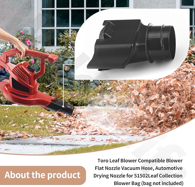 Blower Flat Nozzle Vacuum Tubes, Car Drying Nozzle Compatible with Toro Leaf Blower, Leaf Blower Flat Nozzle for 51619 51502 Leaf Collection Blower Bag - LeafyLoom