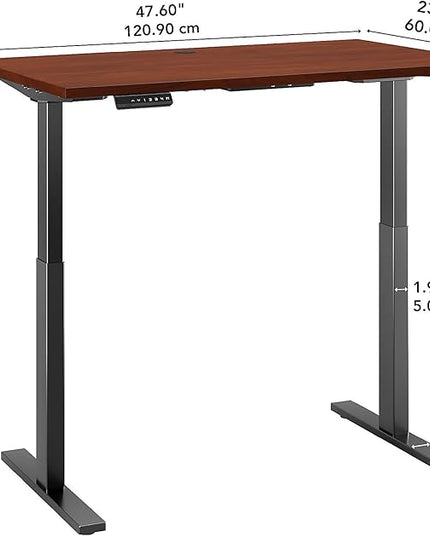 Bush Business Furniture Move 60 Electric Ergonomic Sit-Stand Computer Table for Home and Professional Office, 48W x 24D, Hansen Cherry - LeafyLoom