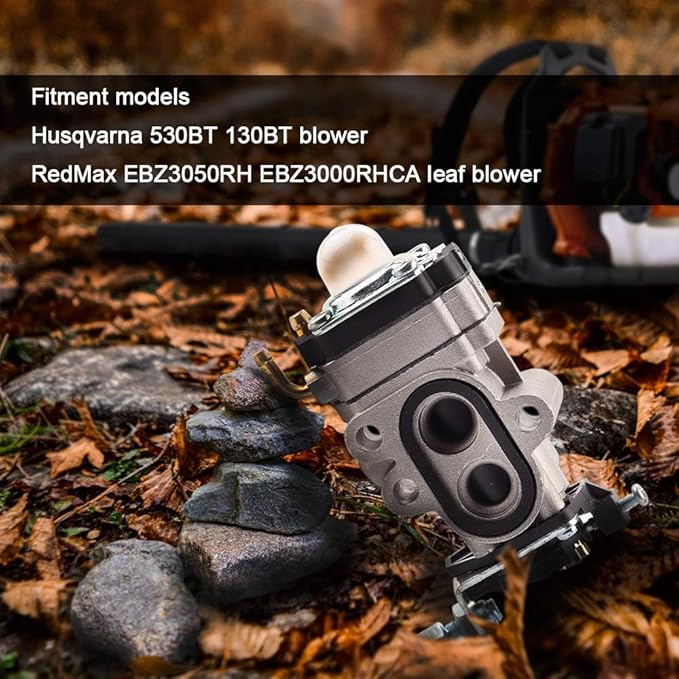 130BT Carburetor for Husqvarna 130 BT 530BT Backpack Blower Parts RedMax Leaf Blower EBZ3050RH EBZ3000RHCA Parts 504116101 Carb with Spark Plug Primer Bulb Fuel Line Filter Kit - LeafyLoom