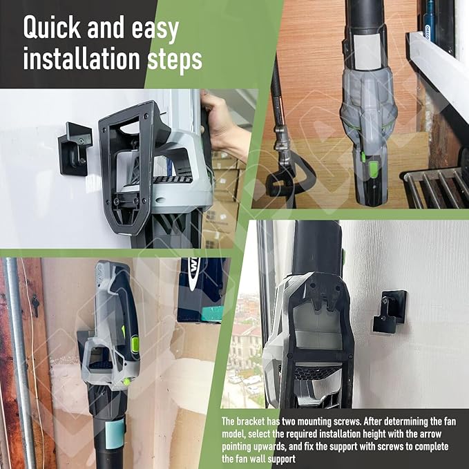 Blower Mounting Bracket for EGO 530, 615, 650, LB5300 Leaf Blower, with Blower Battery Bracket - Black - LeafyLoom