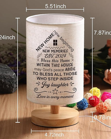 WSYEAR Housewarming Gift for New House Decor, Table Lamp Housewarming Gift Ideas,House Warming Gifts New Home Women Couple, New Home New Adventure New Memories - LeafyLoom
