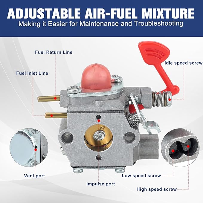 WT-875 545081855 Carburetor for Craftsman Poulan Pro 25CC Blower BVM200C BVM200VS P200C GBV325 P325 200mph Blower - LeafyLoom