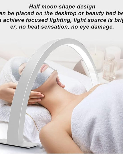 28 Inch Half Moon Nail Desk Lamp, 35W 3000 to 6000K Dimmable Desktop LED Light, Fill Light Half Moon Desk Light for Facial Spa, Manicure, Tattoo, Eyelash, Gifts - LeafyLoom