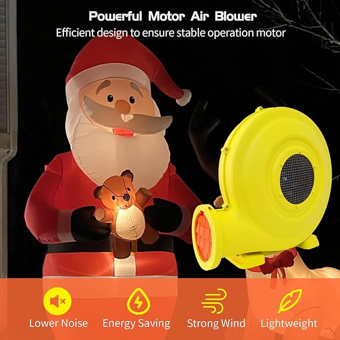 Inflatable Blower,1200W 1.5 HP Inflatable Bouncer Blower,Air Blower for Inflatables,Commercial Bounce House Blower for Bounce House,Inflatable Figures Outdoor Christmas Decorations - LeafyLoom