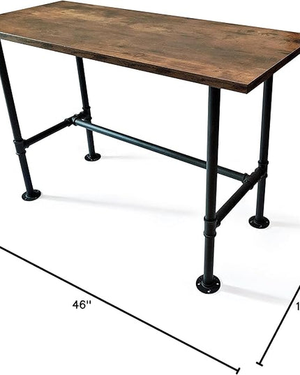 Industrial Pipe Desk Work From Home Set Up, Rustic Industrial Desk Home, Rustic Pipe Table With Industrial Pipe Desk Industrial Computer Desk Workstation Metal Industrial Desk Style Modern Study Desk - LeafyLoom