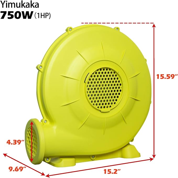 750W(1HP) Blower, Commercial Inflatable Bounce Blower, Ideal for Inflatable Bounce Houses, Bouncy Castles (UL Certification) - LeafyLoom