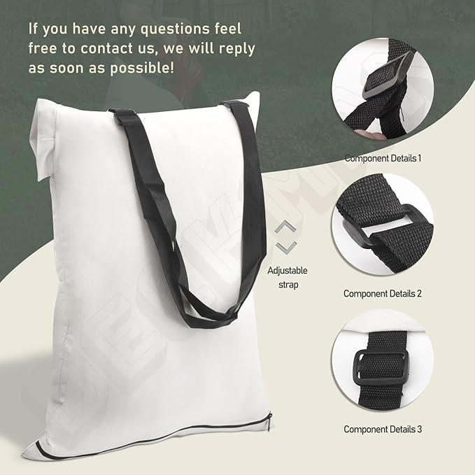 DECKMAN Blower Debris Vacuum Bag/Leaf Blower Vac Bag Compatible with Portland 12 Amp 3-in-1 Electric Blower Vacuum Mulcher 62337 - LeafyLoom