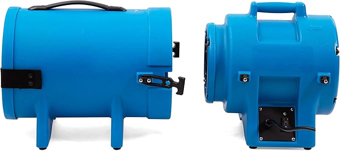 MOUNTO 8inch 1/3hp High Pressure Axial Blower Fan for Ventilation w/ 25ft hoses and canister - LeafyLoom