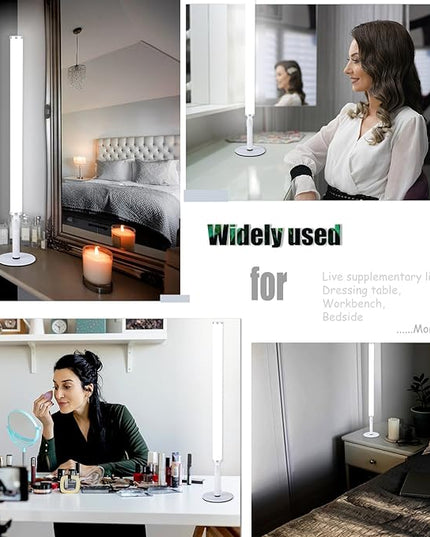 LED Desk Lamp for Home Office, Ultra bright/RA90/6000k/Dimmable/DC12V, Desk Light Reading Table Lamps Fill Light for Selfie, for Desktop Study, Photography, Video Recording Conference Lighting - LeafyLoom