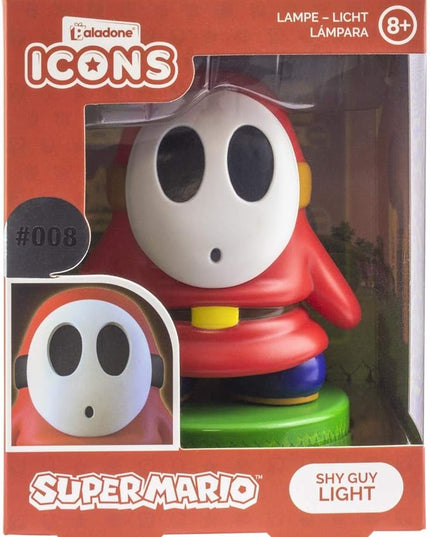 Paladone Super Mario Shy Guy 3D Icon BDP | Officially Licensed Nintendo Collectable | Unique Gift Idea | Bright Night Light or Desk Lamp | Battery Powered by 2 x AAA, White - LeafyLoom