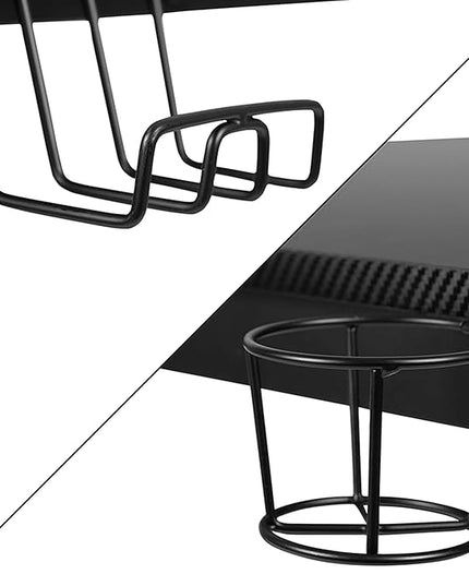 Flash Furniture Duncan Gaming Desk 45.25" x 29" Computer Table Gamer Workstation with Headphone Holder and 2 Cable Management Holes, Set of 1,Black - LeafyLoom