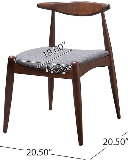 Christopher Knight Home Francie Fabric and Walnut Wood Dining Set, Light Grey / Walnut - LeafyLoom