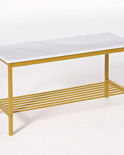 DlandHome Dining Table with 2 Chairs and 1 Bench Dining Room Sets Dining Table and Chairs Set,Rectangular Space-Saving Dinner Table with Two Benches for Kitchen,Golden - LeafyLoom