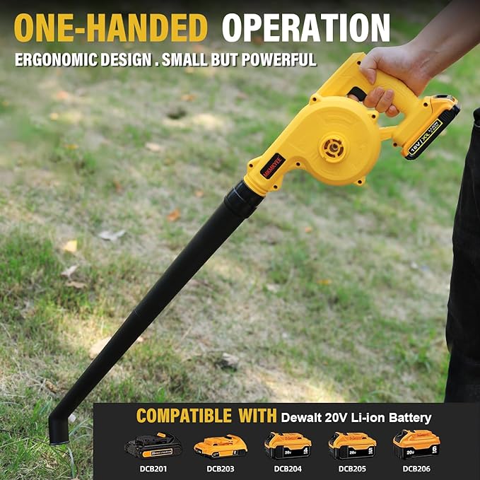 Cordless Blower for DEWALT 20V Max Battery, 3-in-1 Handle Small Blower & Vacuum & Inflatable Compatible with DEWALT Battery by MKMKYEE (Battery Not Included) - LeafyLoom