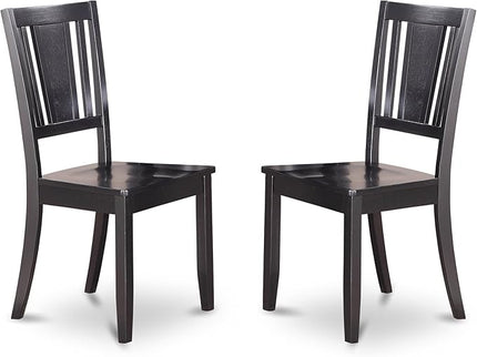 East West Furniture Norfolk 5 Piece Kitchen Set includes a Rectangle Table with Butterfly Leaf and 4 Dining Room Chairs, 32x54 Inch, NODU5-BLK-W - LeafyLoom