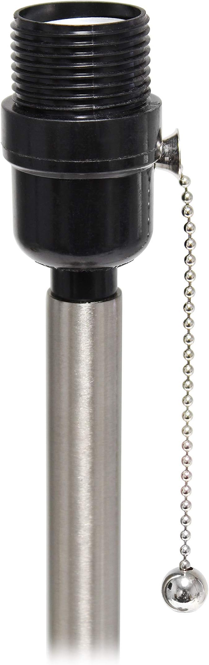 Simple Designs LT1076-BNB Tapered Fabric Drum Shade Table Lamp, Brushed Nickel and Black - LeafyLoom