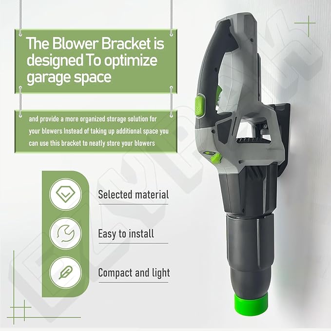 Blower Mounting Bracket for EGO 530, 615, 650, LB5300 Leaf Blower, with Blower Battery Bracket - Black - LeafyLoom