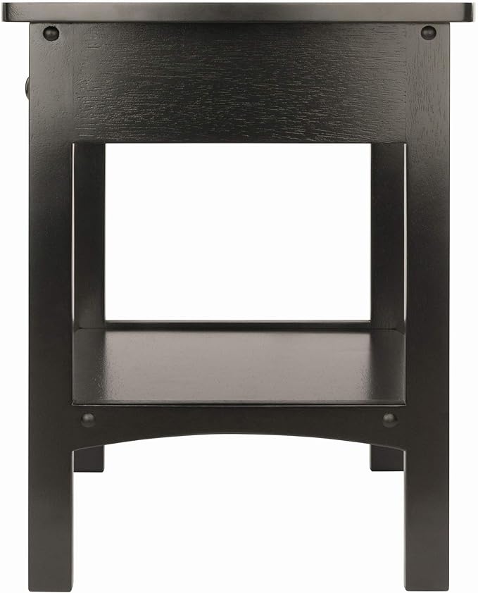 Winsome Basics Solid Wood End Table Nightstand - LeafyLoom