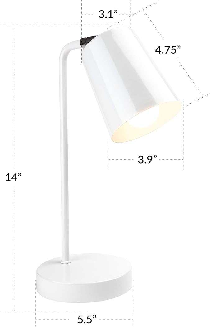 Newhouse Lighting NHDK-OS-WH Oslo Contemporary Desk Lamp with LED Bulb Included, White - LeafyLoom