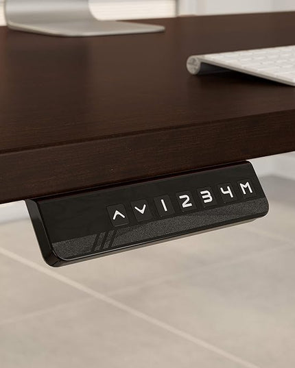 Bush Business Furniture Move 60 Electric Ergonomic Sit-Stand Computer Table for Home and Professional Office, 72W x 30D, Mocha Cherry - LeafyLoom