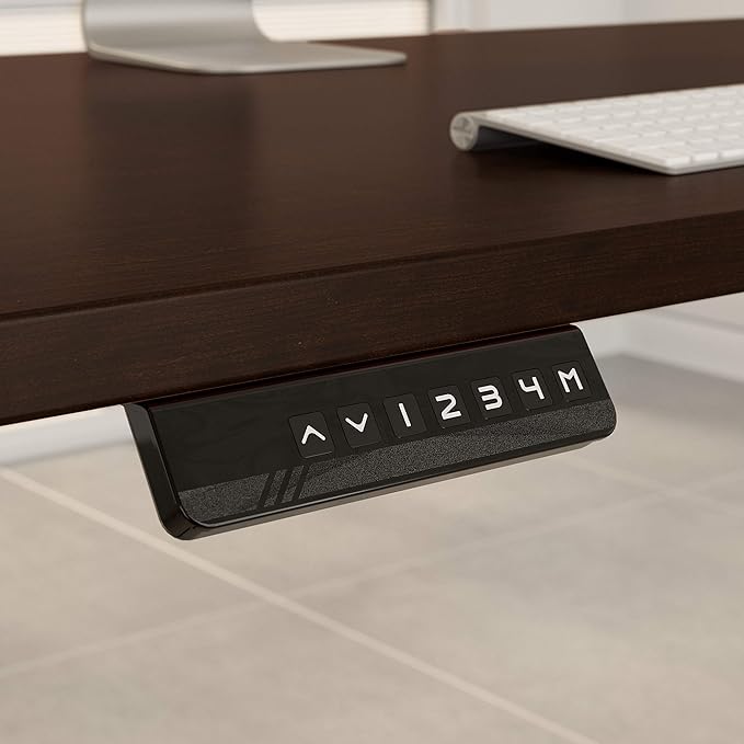 Bush Business Furniture Move 60 Electric Ergonomic Sit-Stand Computer Table for Home and Professional Office, 72W x 30D, Mocha Cherry - LeafyLoom