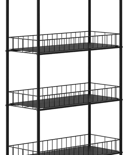 6-Tier Slim Rolling Cart,Narrow Shelving,Kitchens, Bathroom, Garages, Laundry rooms, Offices,10" D x 22.8" W x 61" H - LeafyLoom