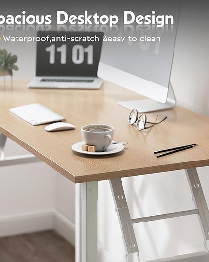 Need Small Desk 31 1/2" No Assembly Foldable Writing Table,Sturdy and Heavy Duty Folding Computer Desks for Small Space/Home Office/Dormitory AC5AW(80 * 40) - LeafyLoom