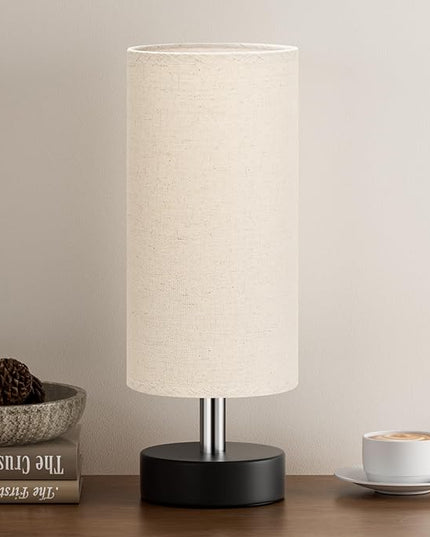 Small Table Lamp for Bedroom - Bedside Lamps for Night Stands, Minimalist Nightstand Light Lamp, Desk Lamps for Reading Room, Kids Room, Living Room, Office, Dorm - LeafyLoom
