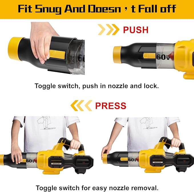 Blower Nozzle for Dewalt 60V MAX Leaf Blower(DCBL772X1 DCBL772B DCMBA572N), Car Drying Nozzle for Dewalt 60V- Bare Nozzle 1 Pack - LeafyLoom