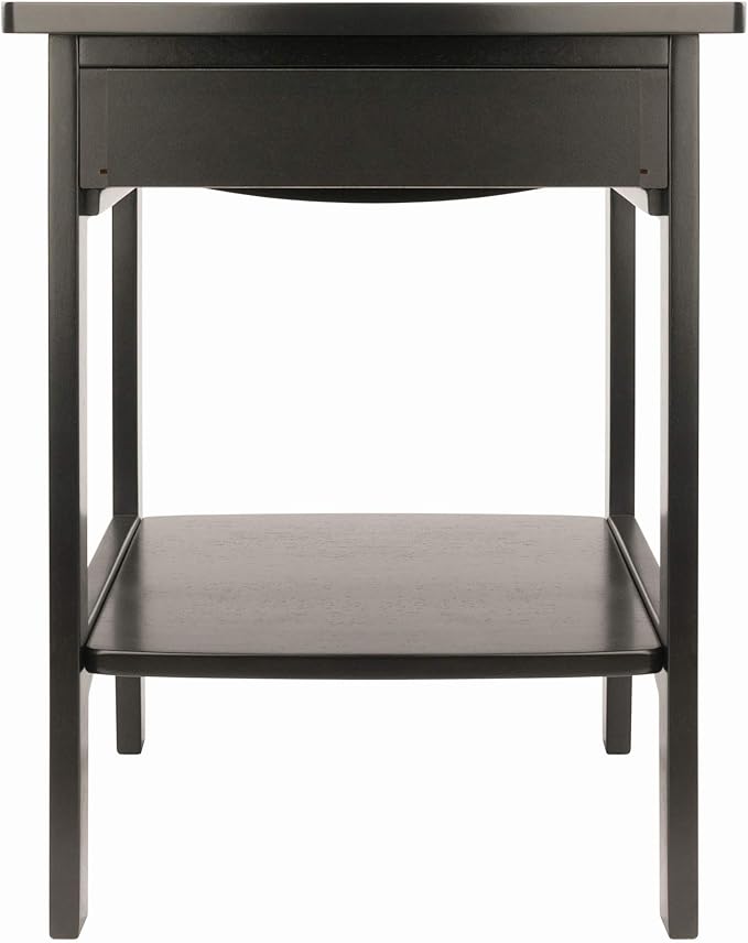 Winsome Basics Solid Wood End Table Nightstand - LeafyLoom