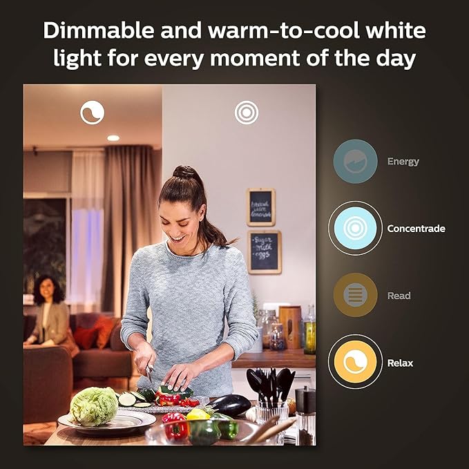 Philips Hue Smart Light Starter Kit - Includes (1) Bridge and (4) 75W A19 E26 LED Smart White and Color Ambiance Bulbs - Control with App - Compatible with Alexa, Google Assistant, and Apple HomeKit PhilipsHue