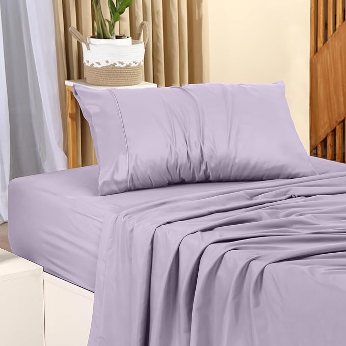 Utopia Bedding Twin Bed Sheets Set - 3 Piece Bedding - Brushed Microfiber - Shrinkage and Fade Resistant - Easy Care (Twin, Lavender) - LeafyLoom