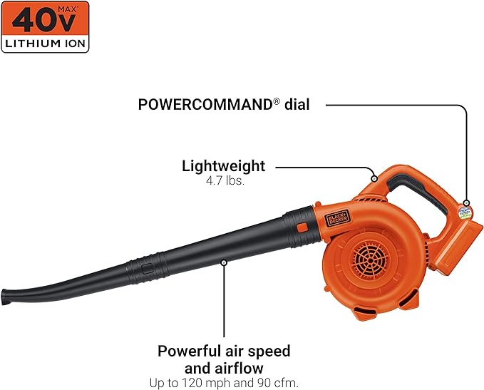 BLACK+DECKER 40V MAX* Cordless Hard-Surface Sweeper with POWERCOMMAND, Tool Only (LSW36) - LeafyLoom