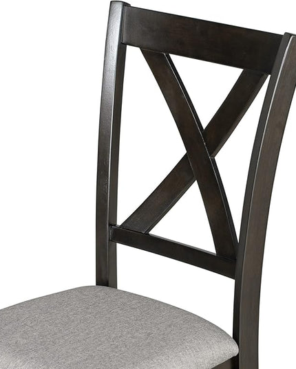 Room 6-Piece Farmhouse Dining Set with Wooden Rectangular Table, 4 Padded Chairs and 1 Bench for Family Kitchen Gatherings, Espresso - LeafyLoom