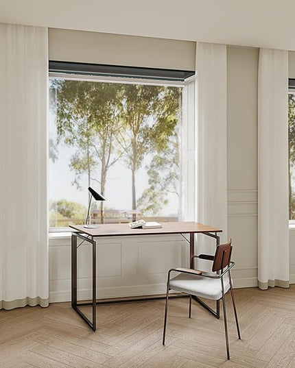 Folding Desk 30 Inch - Small Foldable Desk for Small Space Minimalist, Space Saving Collapsible Compact Desk Portable Table for Craft, Writing, Study and Work (No Assembly Required) - LeafyLoom