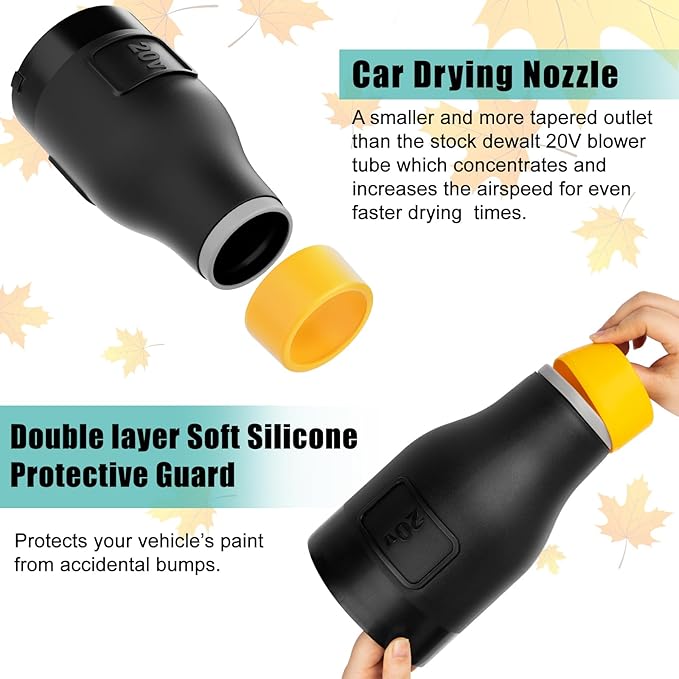 Car Drying Nozzle for Dewalt 20V MAX Leaf Blower(DCBL722B DCBL722P1), Blower Nozzle for Dewalt- Bare Nozzle 1 Pack(DCE100B DCBL720P1 Not Fit) - LeafyLoom