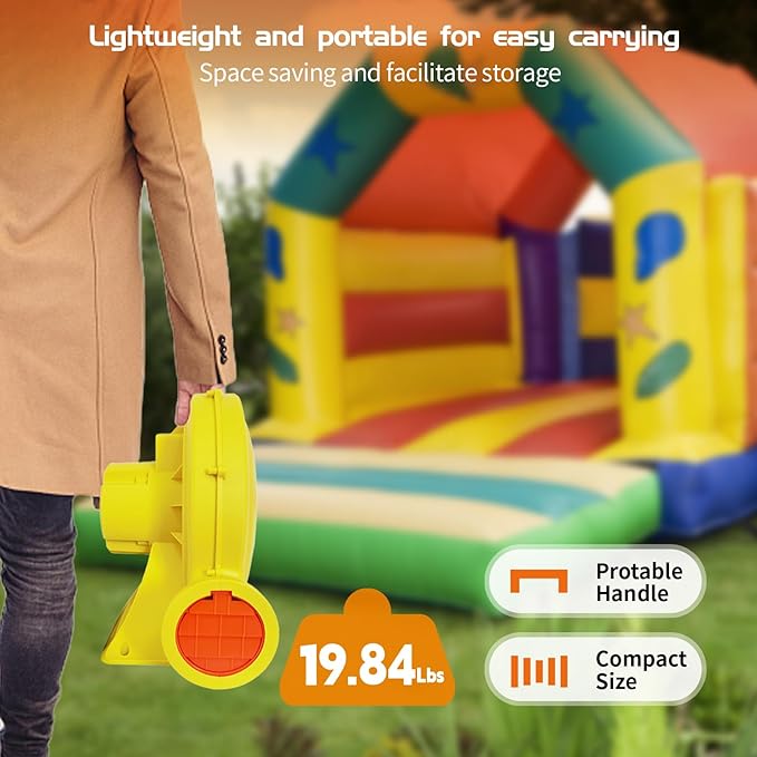 Inflatable Blower,1200W 1.5 HP Inflatable Bouncer Blower,Air Blower for Inflatables,Commercial Bounce House Blower for Bounce House,Inflatable Figures Outdoor Christmas Decorations - LeafyLoom