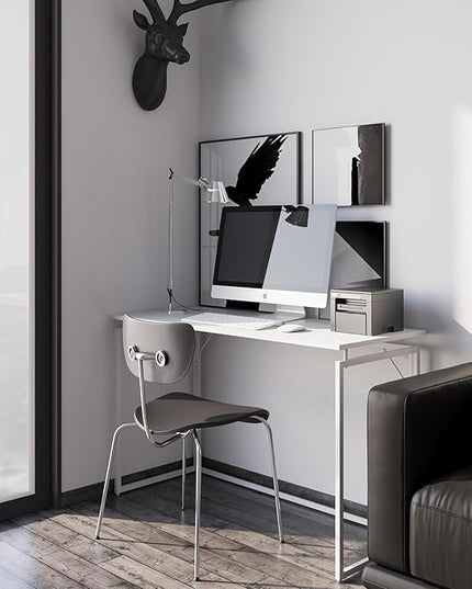 Folding Desk 30 Inch - Small Foldable Desk for Small Space Minimalist, Space Saving Collapsible Compact Desk Portable Table for Craft, Writing, Study and Work (No Assembly Required) - LeafyLoom