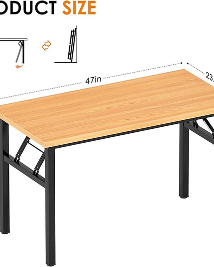 Need Office Computer Desk - 47.2L Sturdy and Heavy Duty Folding Laptop Table,Writing Table/Home Office Desk/Sewing Table,No Assembly Required (Teak Color) AC5BB12060 - LeafyLoom