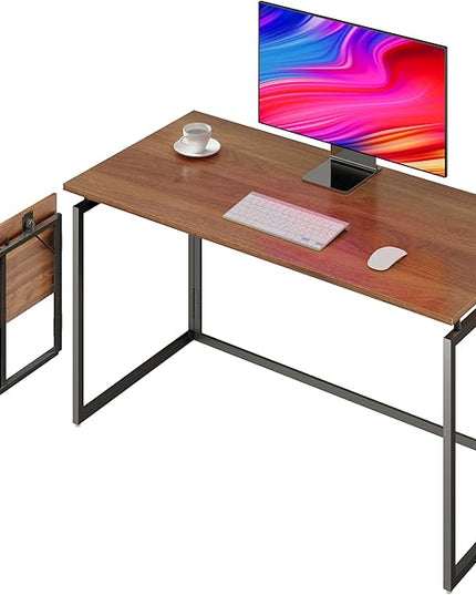 Folding Desk 30 Inch - Small Foldable Desk for Small Space Minimalist, Space Saving Collapsible Compact Desk Portable Table for Craft, Writing, Study and Work (No Assembly Required) - LeafyLoom