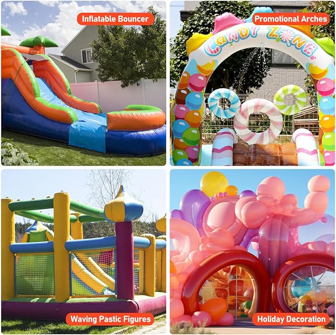 Inflatable Bounce House Blower,1400W-1600W,1.7 HP & 2 HP Dual Speed Inflatable Blower,Powerful Bounce House Air Blower Fan for Large Inflatable Bounce House, Bouncy Castle and Slides - LeafyLoom