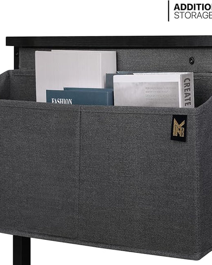 MoNiBloom Computer Desk 47", Simple Style Home Gaming Desk with Storage Bag, Office Writing Workstation- Black - LeafyLoom
